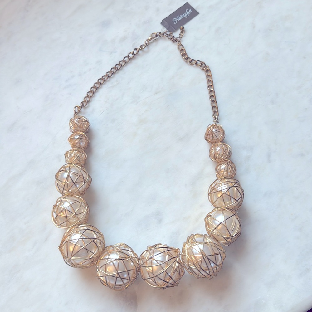 Natasha faux-pearl necklace.